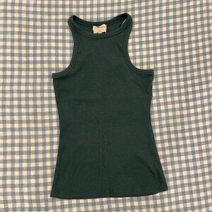 Sezane Marcelo Sage Ribbed Racerback Tank Top Size XXS